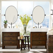 VIOTTO& CO. Modern Matte Black Oval Mirror Bathroom VIOTTO& CO. Vanity Pivot Tilt Mirror Floating Adjustable Swivel Oblong Mirror Wall Mounted Vertical